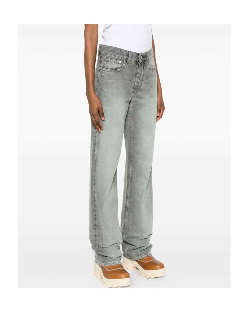 Off-White c/o Virgil Abloh Gray Wide-Leg Jeans