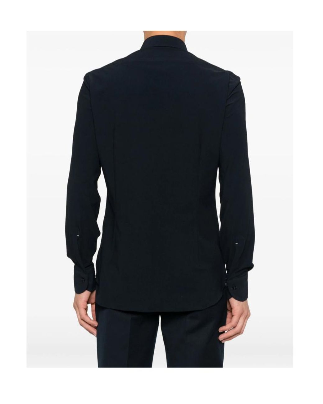 Mazzarelli Blue Button-Down Long-Sleeved Shirt for men