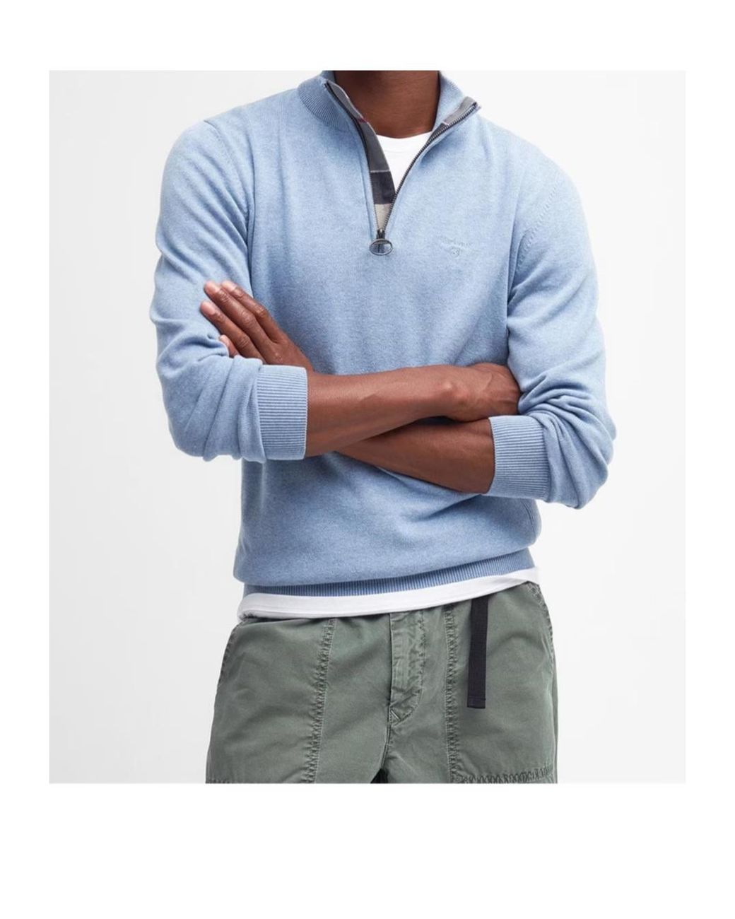 Barbour Blue Half-Zip Jumper for men
