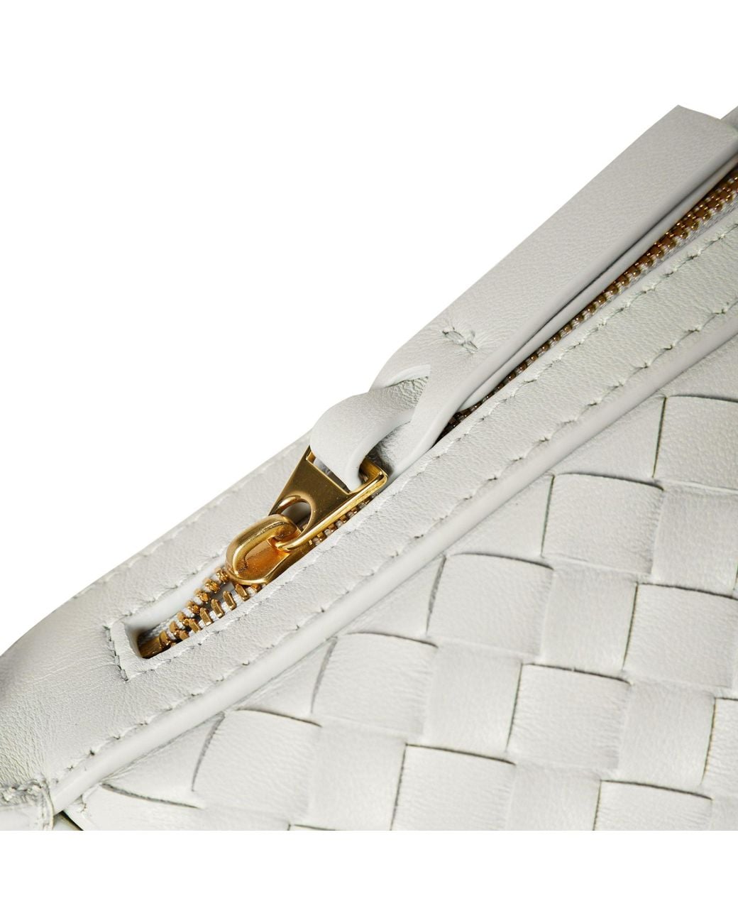 Bottega Veneta White Woven Baguette Bag