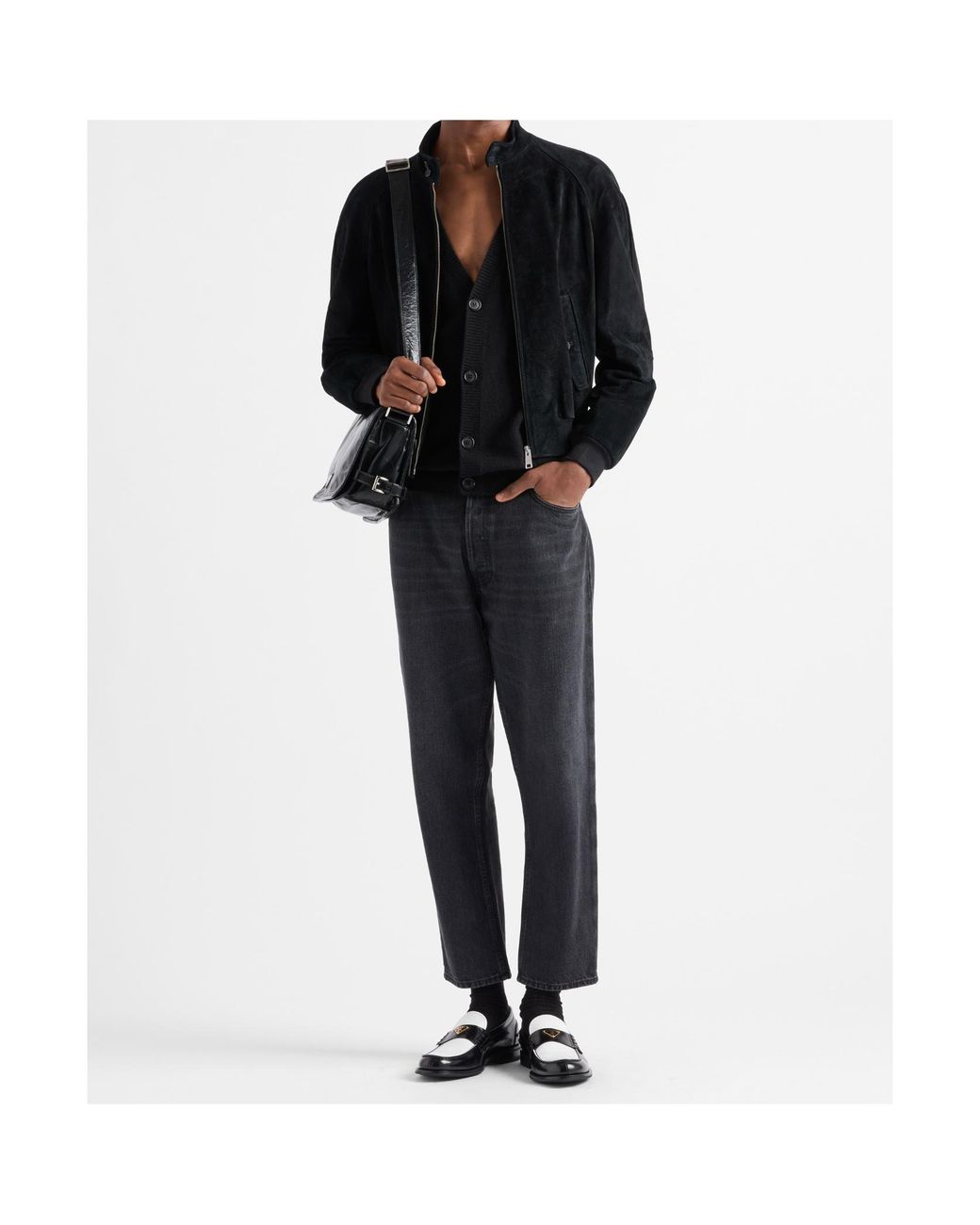 Prada Black Zip-Up Bomber Jacket for men
