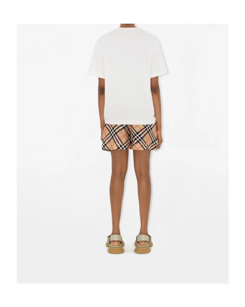 Burberry Brown Check Printed Drawstring Shorts