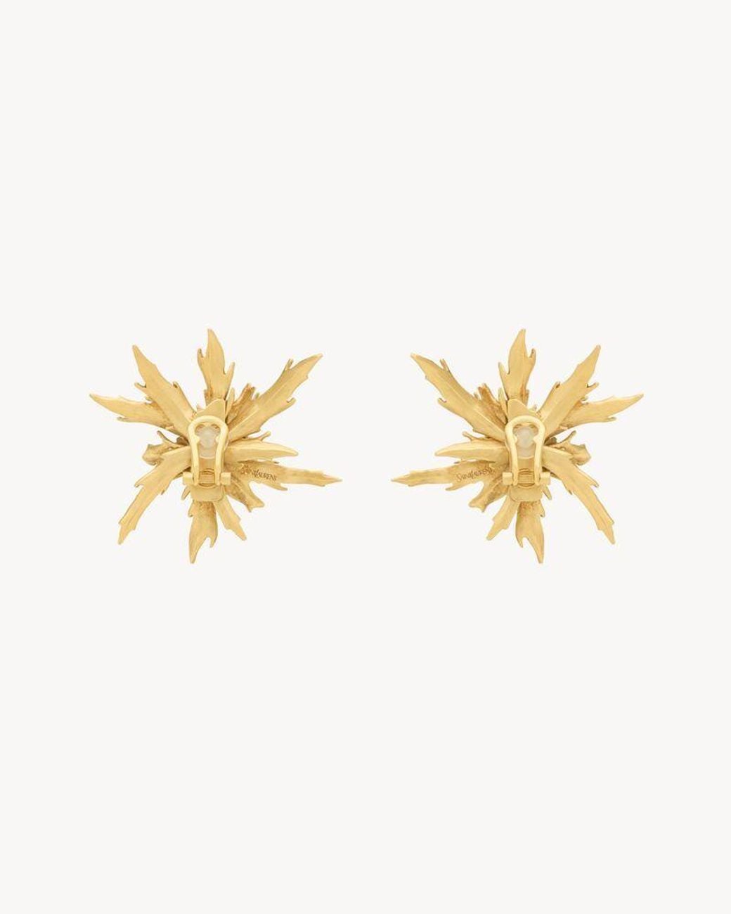 Saint Laurent Metallic Thistle Earrings