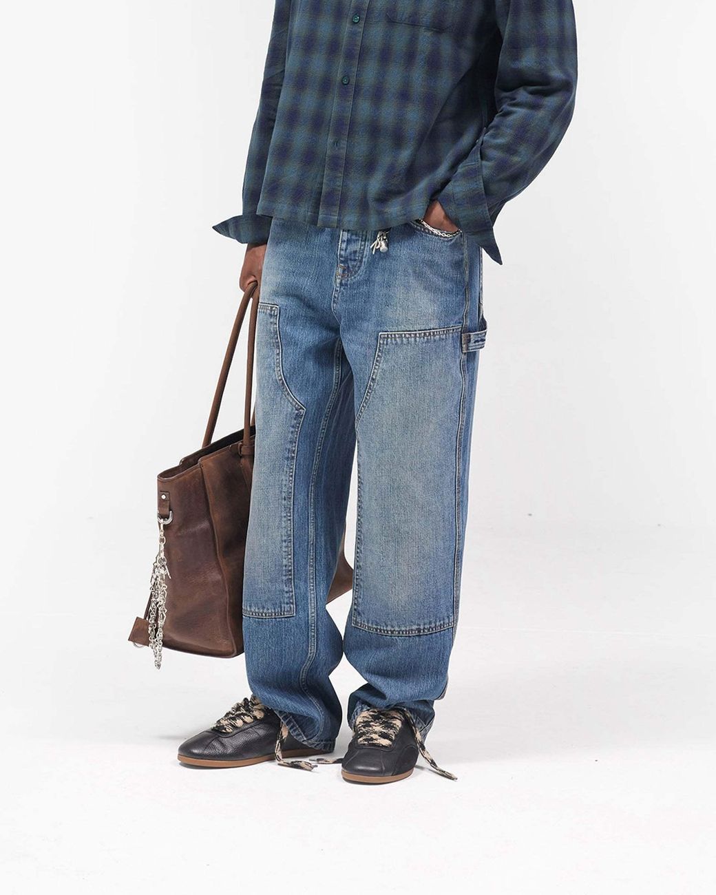 Represent Blue R2 Carpenter Wide-Leg Jeans for men