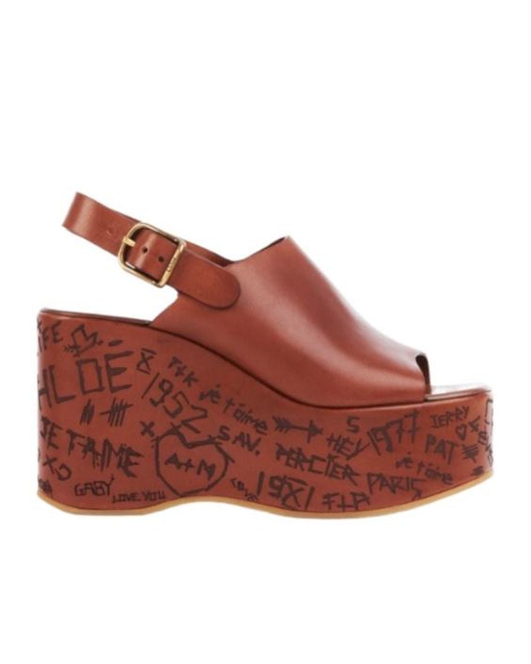 Chloé Red Maxime Wedge Sandal