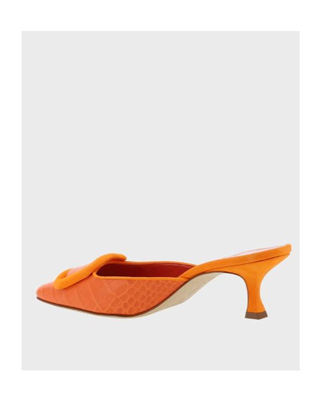 Manolo Blahnik Orange Pointed Low-Heeled Shoes