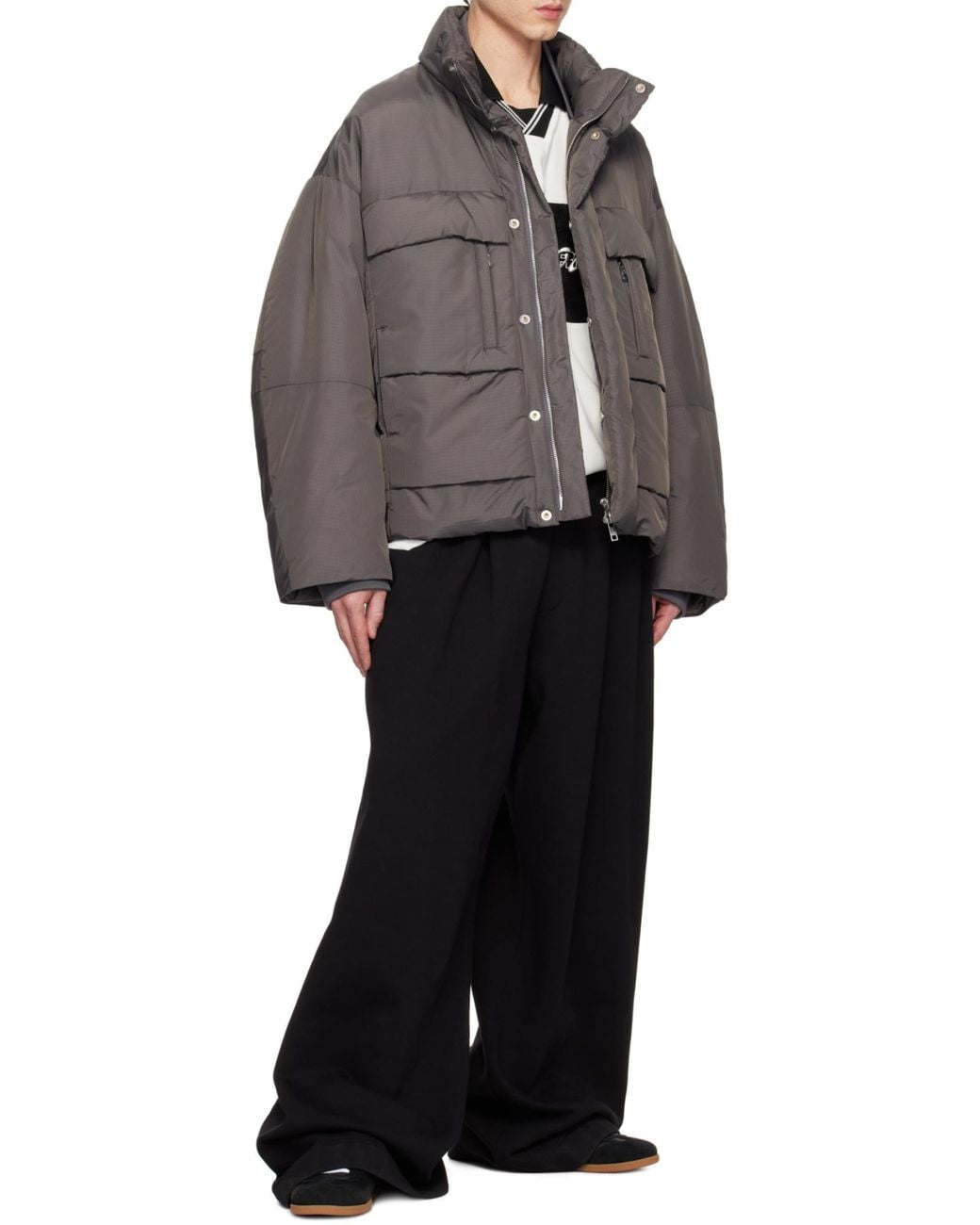 Wooyoungmi Gray Puffer Jacket for men