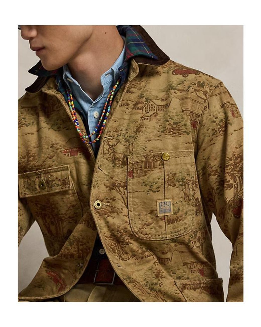 Polo Ralph Lauren Brown Barn-Toile Utility Jacket for men