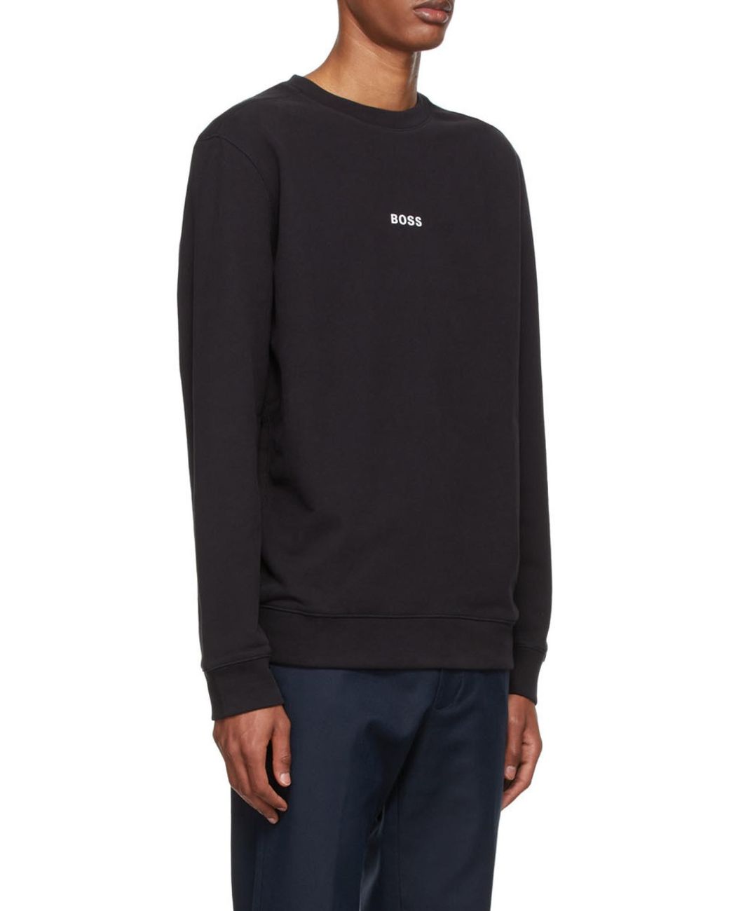 Boss Black Crew Neck Long-Sleeve Sports Sweatshirt for men