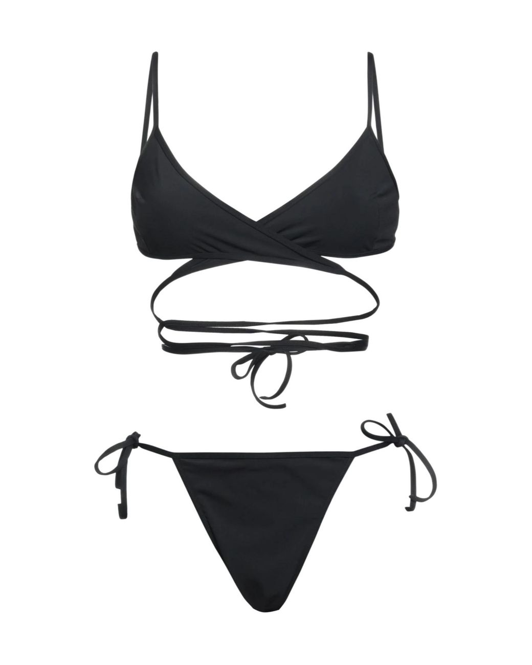 Balenciaga Black Solid-Colored Stretch Bikini