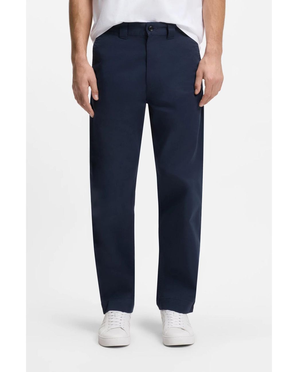 Boss Blue Straight-Fit Trousers for men