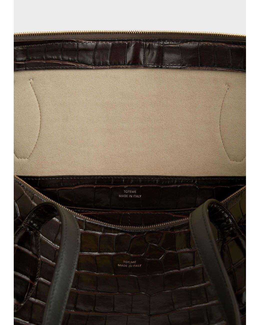 Totême  Black Totême Embossed Zip-Up Tote Bag