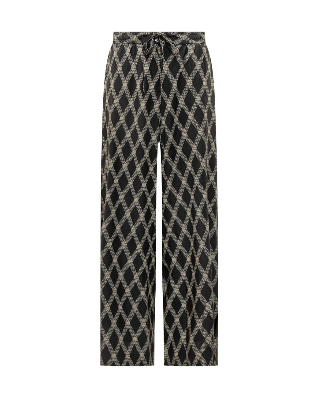 Pierre Louis Mascia Gray Diamond-Pattern Drawstring Trousers
