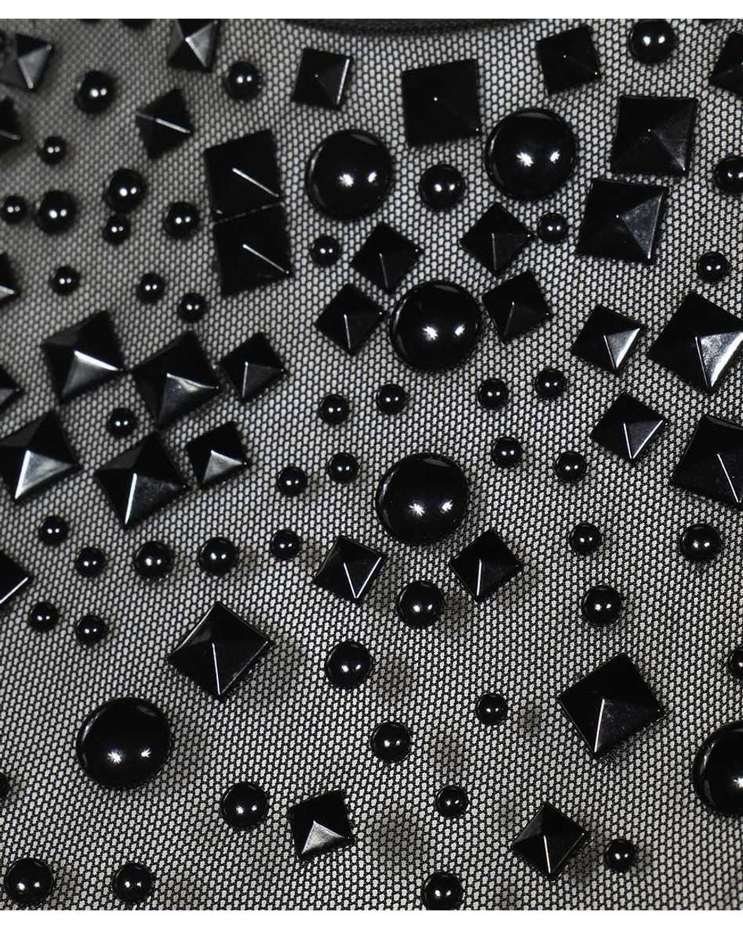 John Richmond Black Studded Sheer Panel Dress