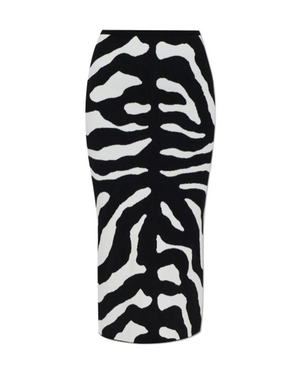 Moschino Black Printed Stretch Skirt