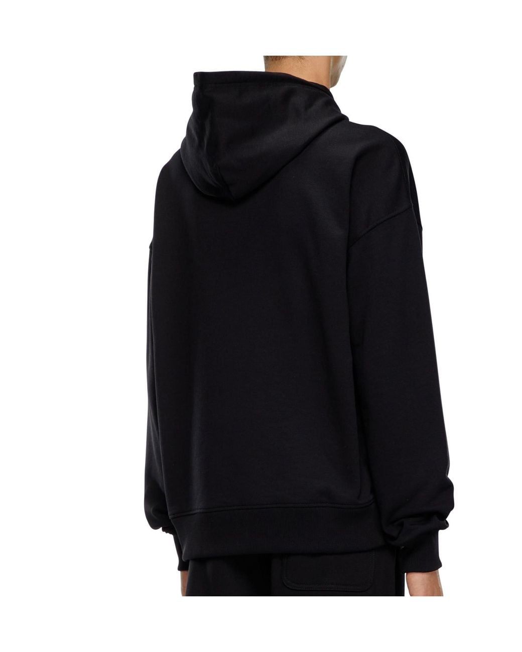 DIESEL Black Hooded Sweater for men