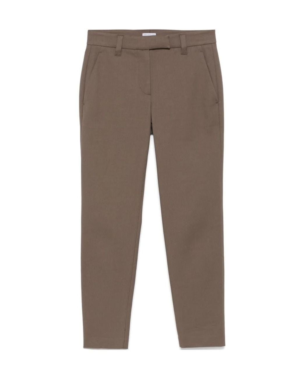 Brunello Cucinelli Gray Slim-Fit Trousers