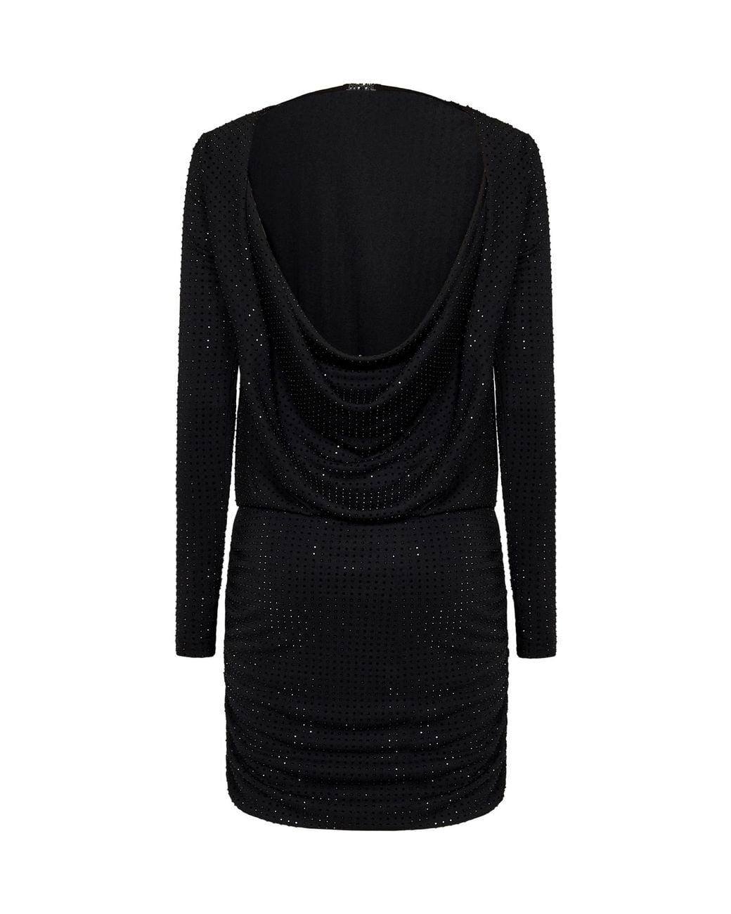 Versace Jeans Black Couture Draped Back Mini Dress