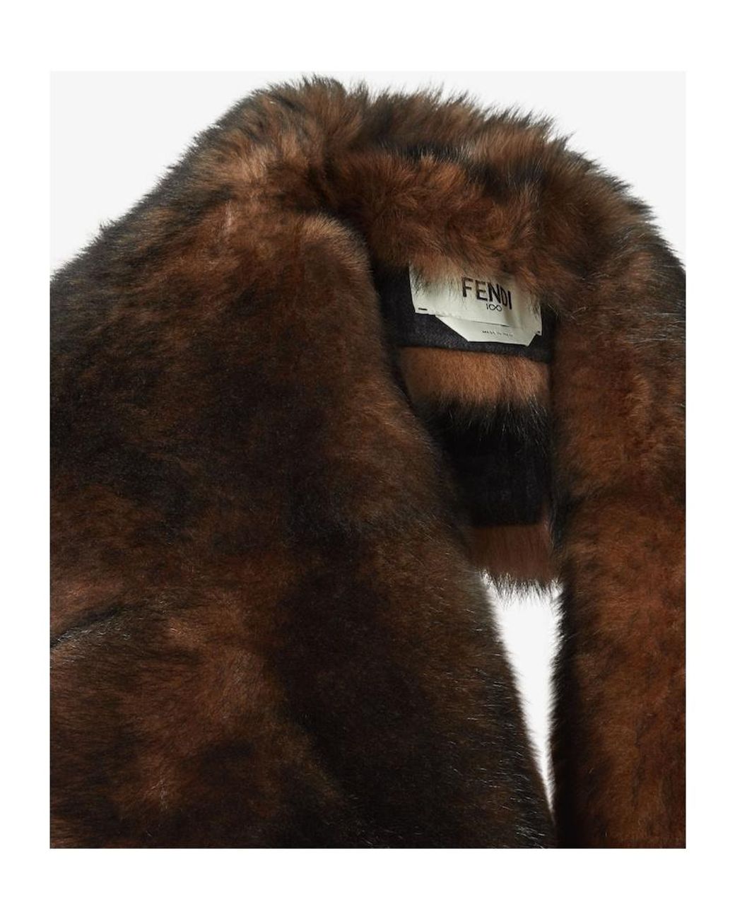 Fendi Brown Ocher Dorsato Shearling Scarf