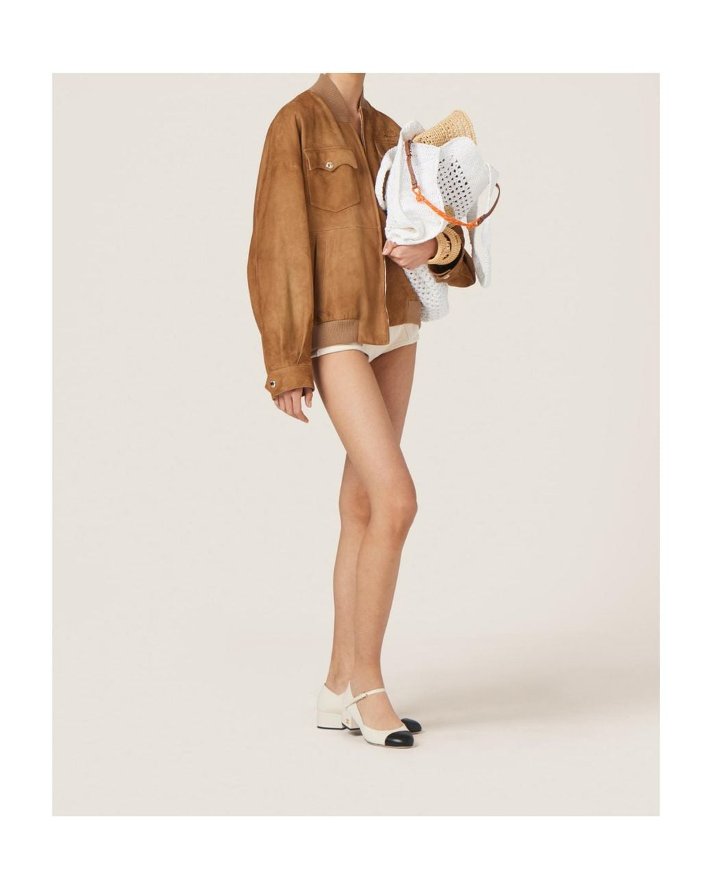 Miu Miu Brown Suede Nappa Leather Jacket