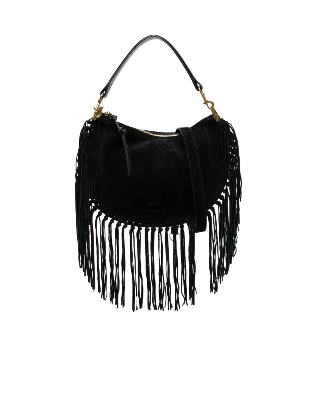 Isabel Marant Black Fringed Shoulder Bag