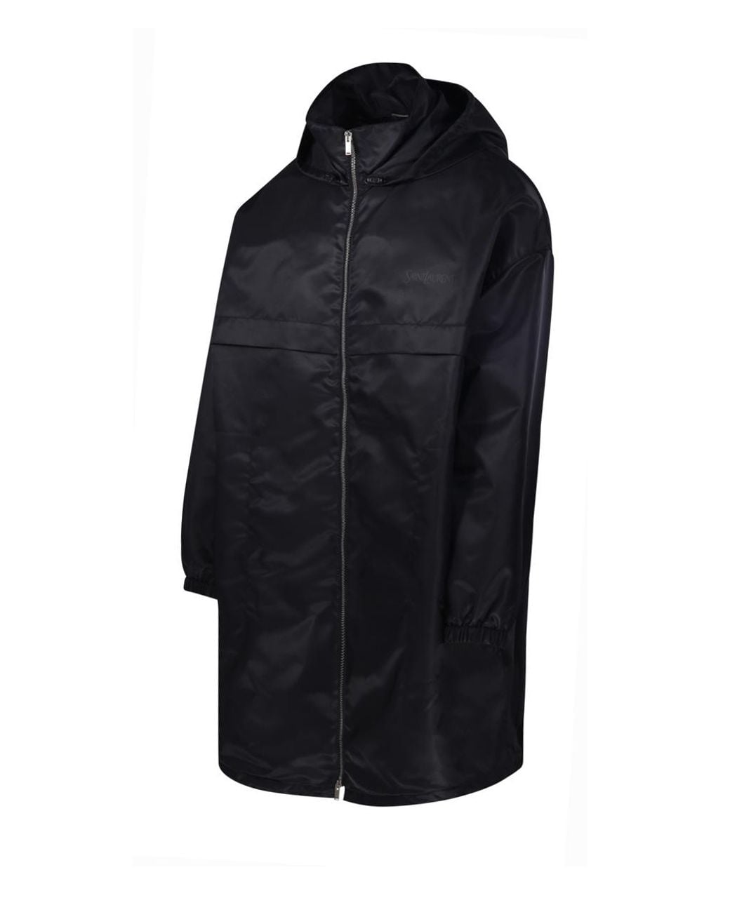 Saint Laurent Blue Hooded Logo-Print Jacket for men