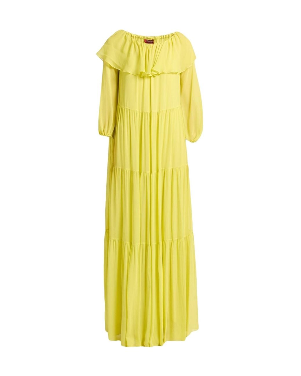 Max Mara Yellow Maxi Dress Silk