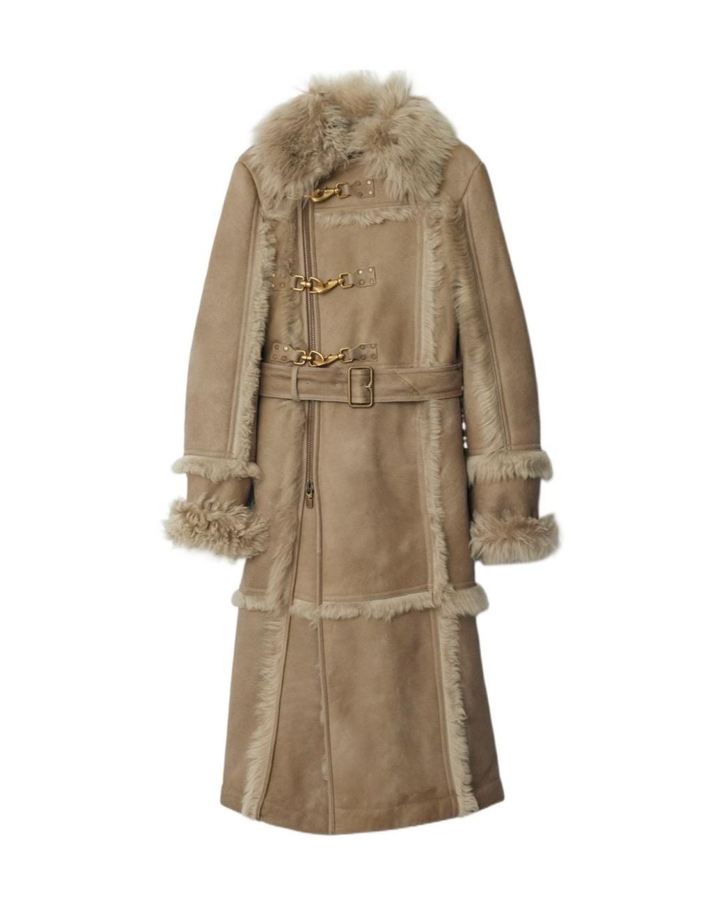 Burberry Natural Shearling Coat