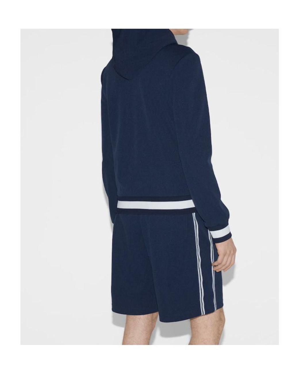 Gucci Blue Knit Hooded Sweatshirt for men