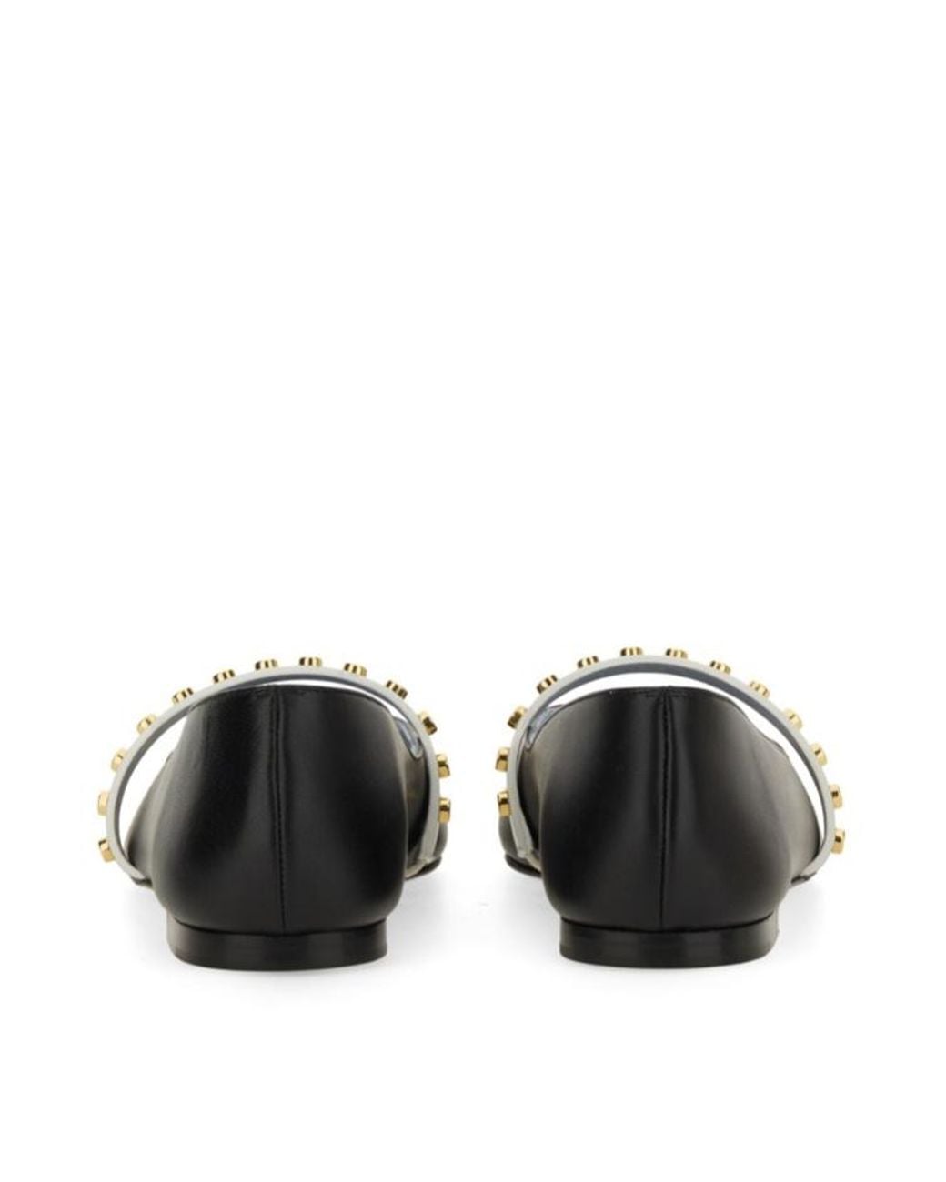 McQueen Black Pointed-Toe Embellished Flats