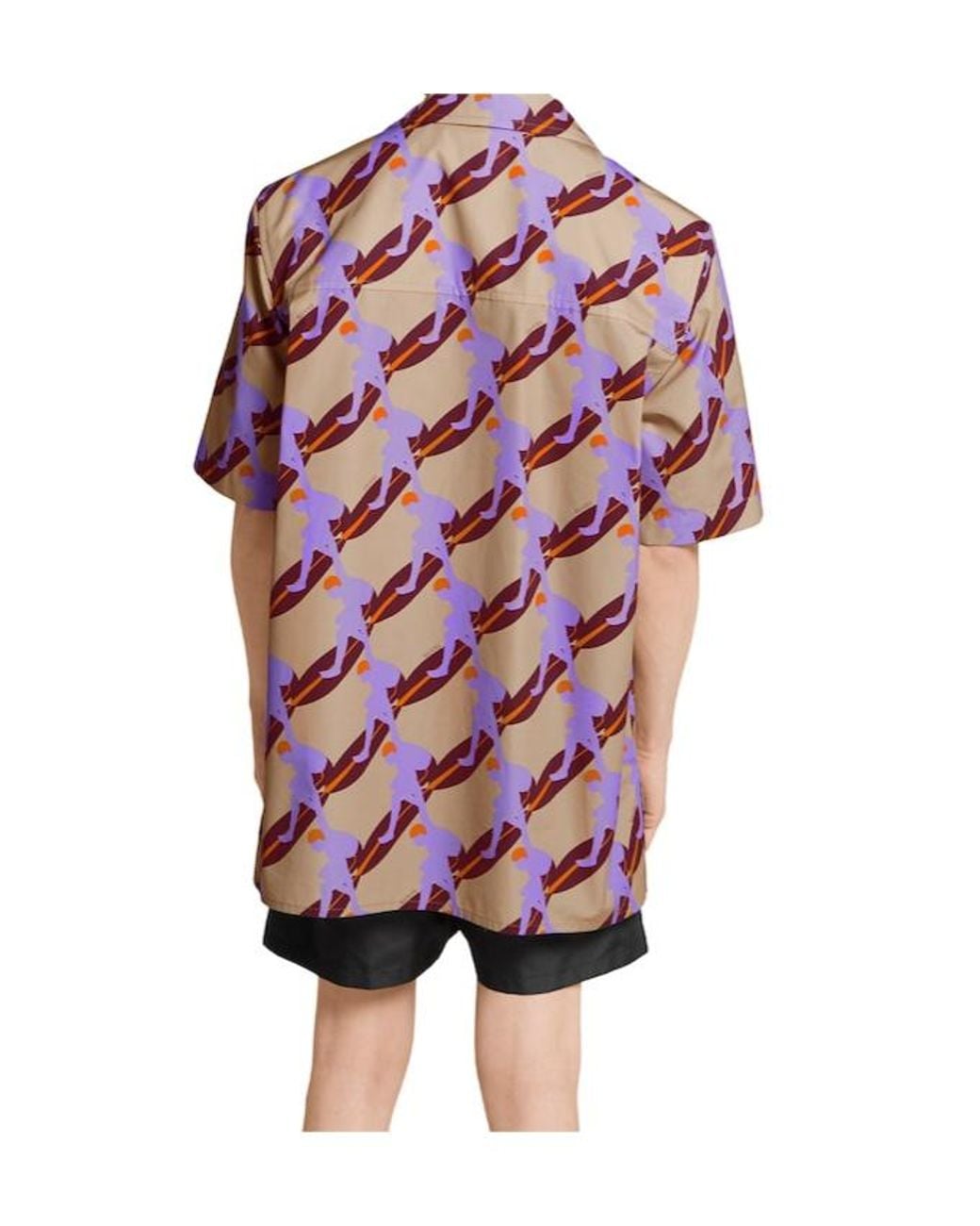 Gucci Red Graphic Print Short-Sleeve Shirt for men