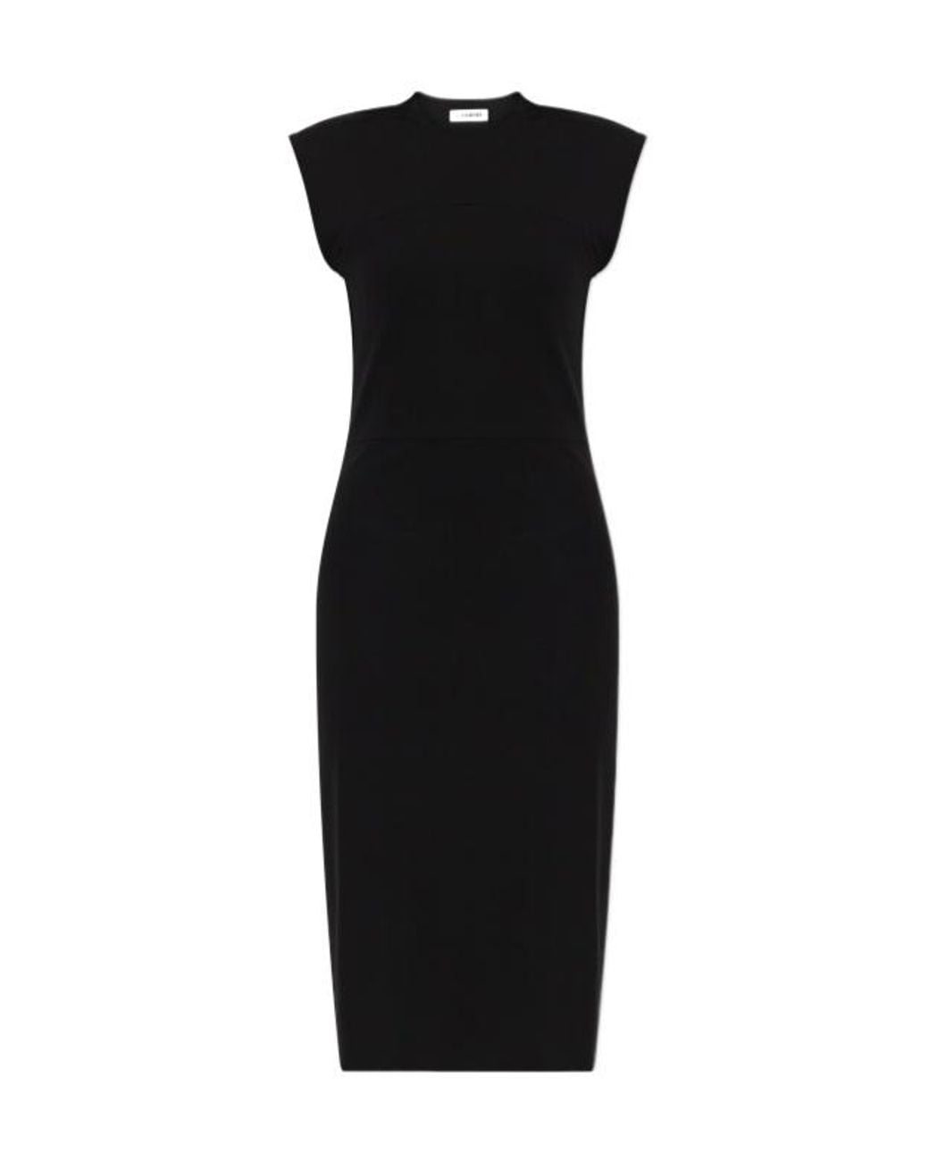Jil Sander Black Cap Sleeve Fitted Dress