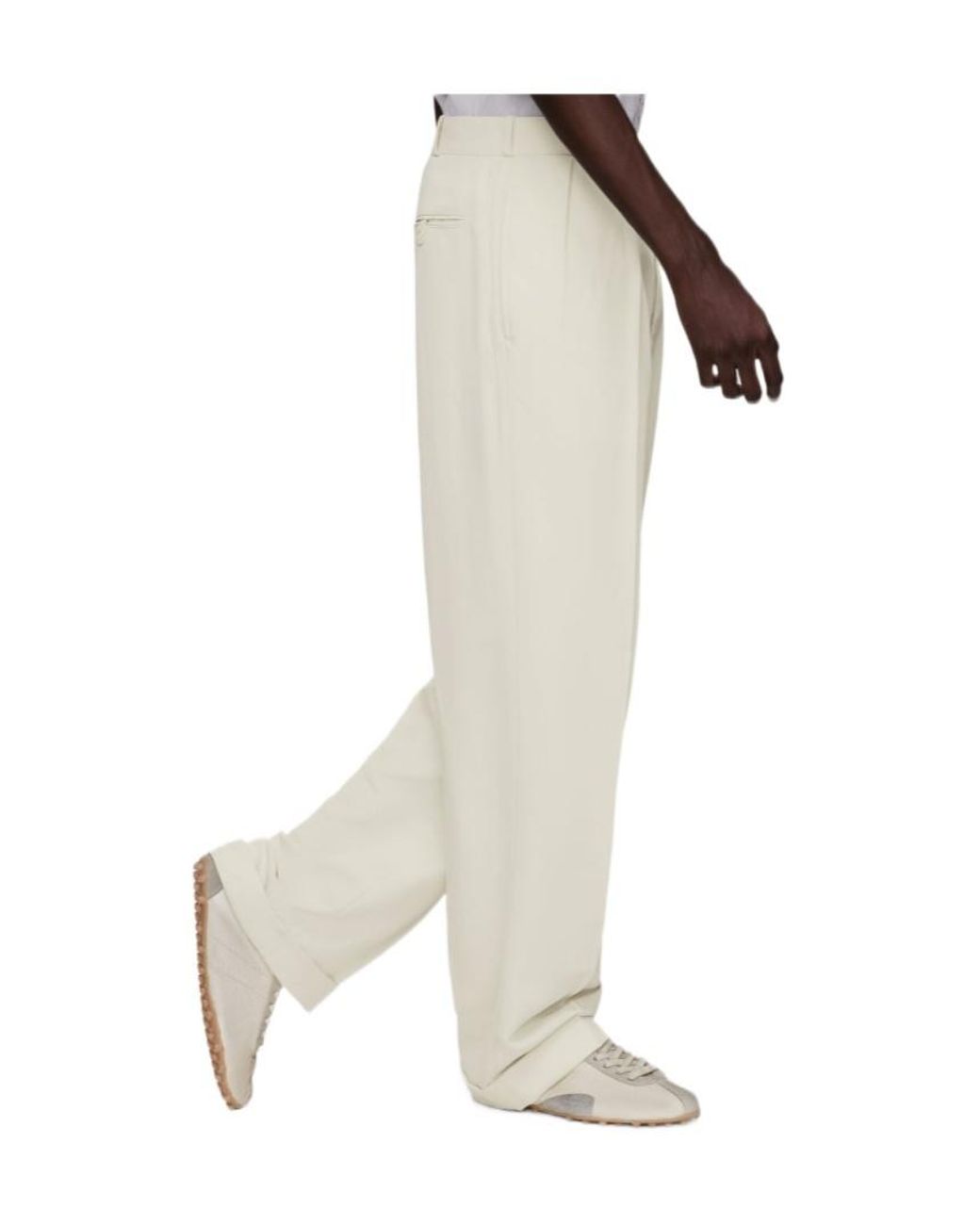 Maison Margiela White Pleated Trousers for men