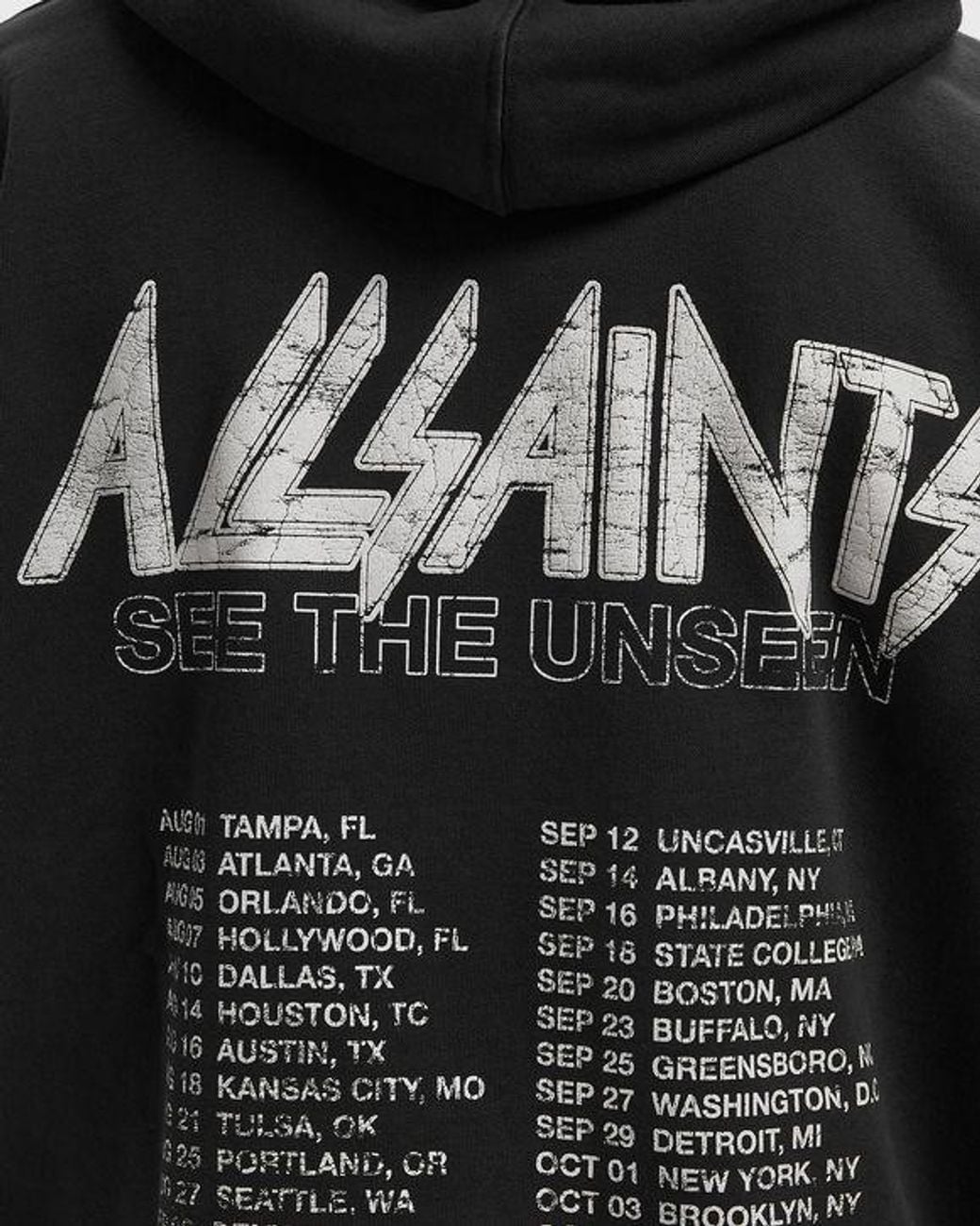 AllSaints Black Chromium Logo Hoodie for men