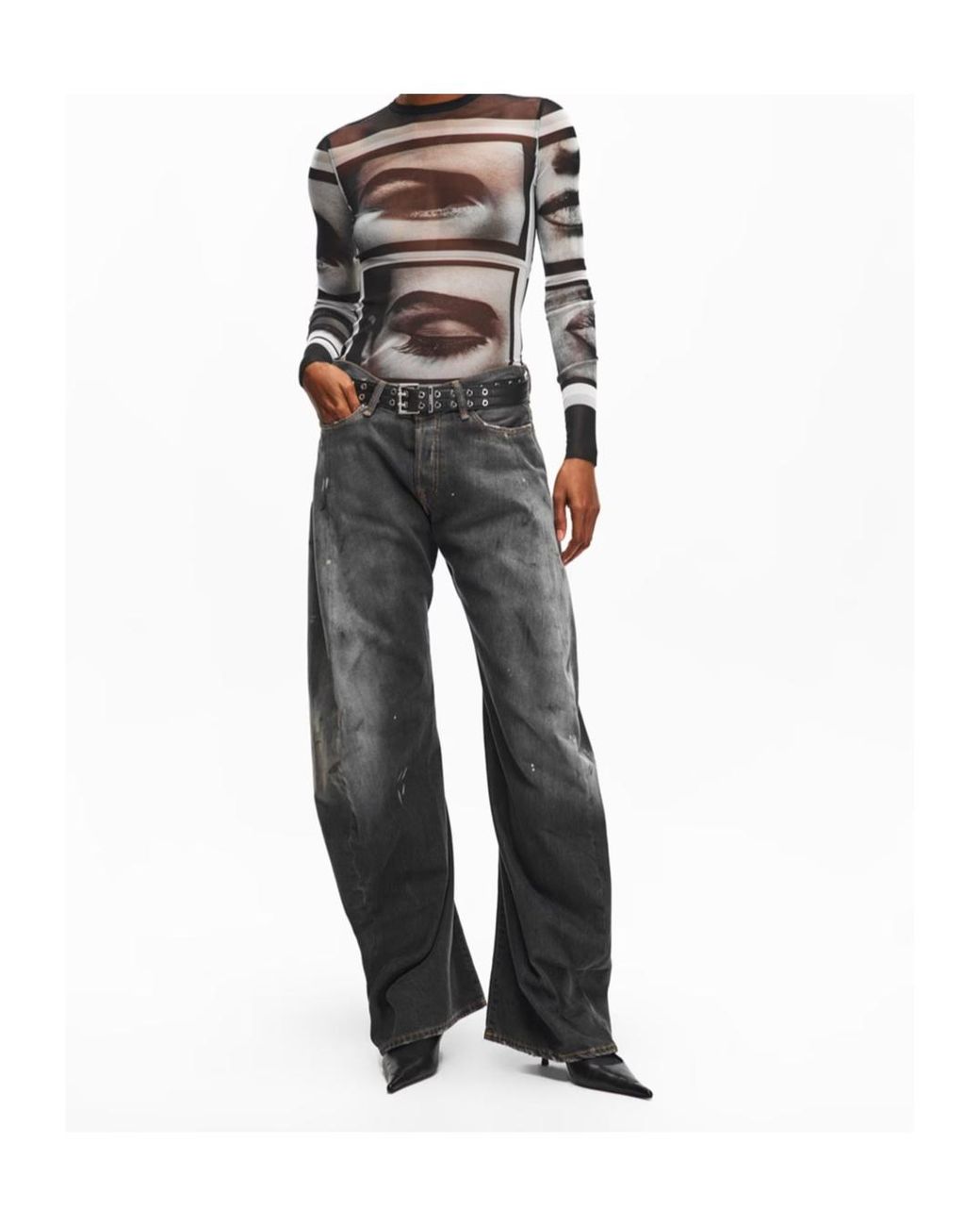 Jean Paul Gaultier Gray Printed Pattern Cover-Up
