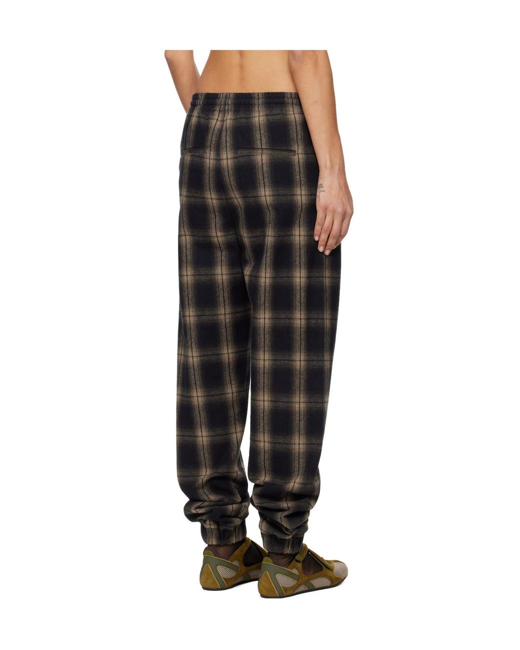 The Attico Black Plaid Casual Pants