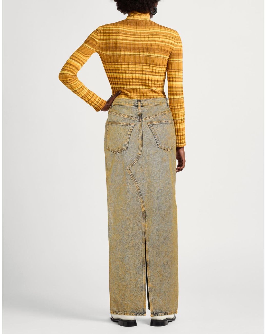 MM6 by Maison Margiela Green Denim Skirts