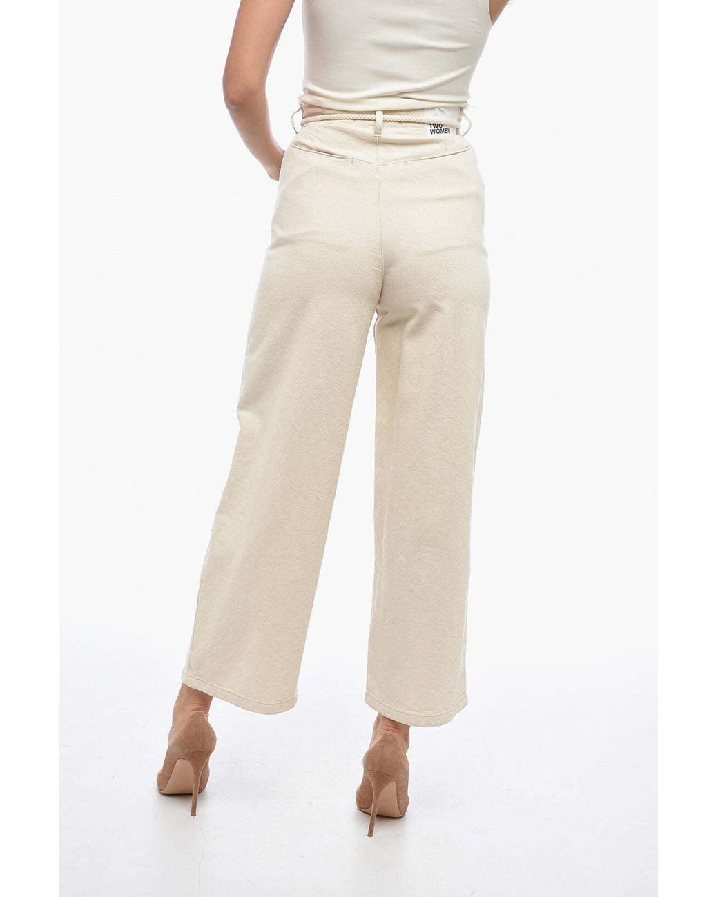 Color World Wide Sign Two Women In The World Gioia Frayed-Edge Jeans in Natural | Lyst