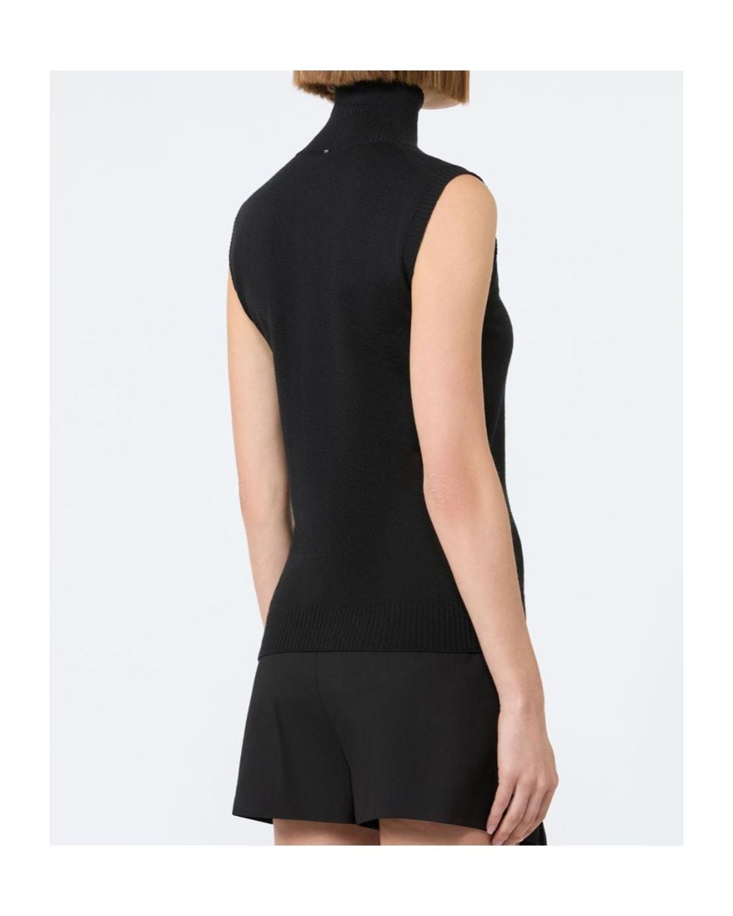 Sportmax Black Eschimo Turtleneck Sleevesless Jumper