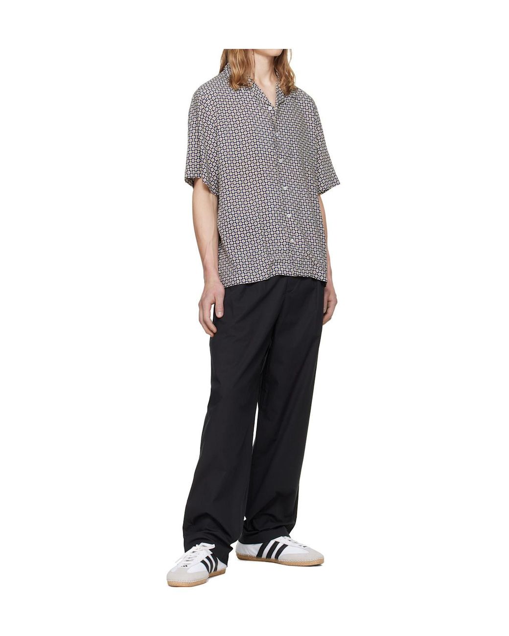 A.P.C. Gray Geometric-Print Shirt for men
