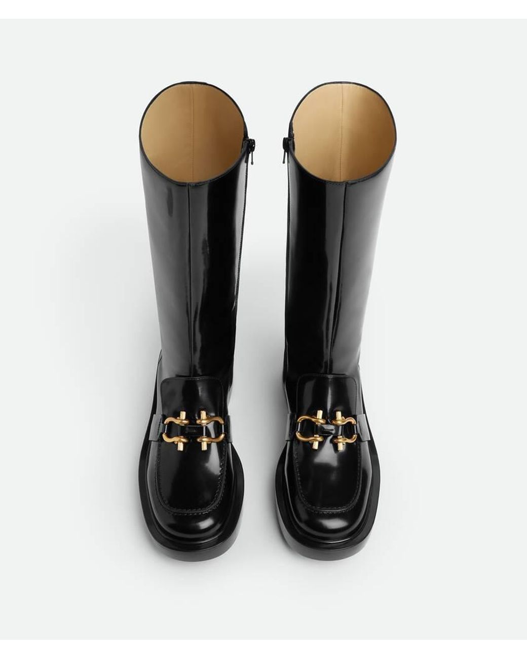 Bottega Veneta Black Horse Buckle Detail Boots
