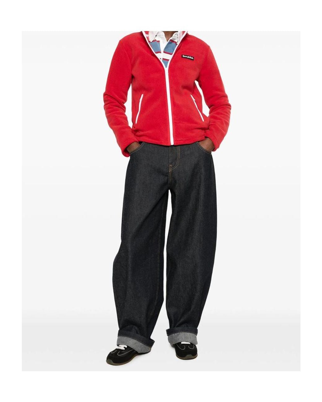 Sporty & Rich Red Long-Sleeve Casual Jacket