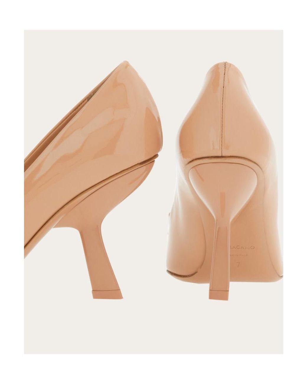 Ferragamo White Square-Headed High Heels