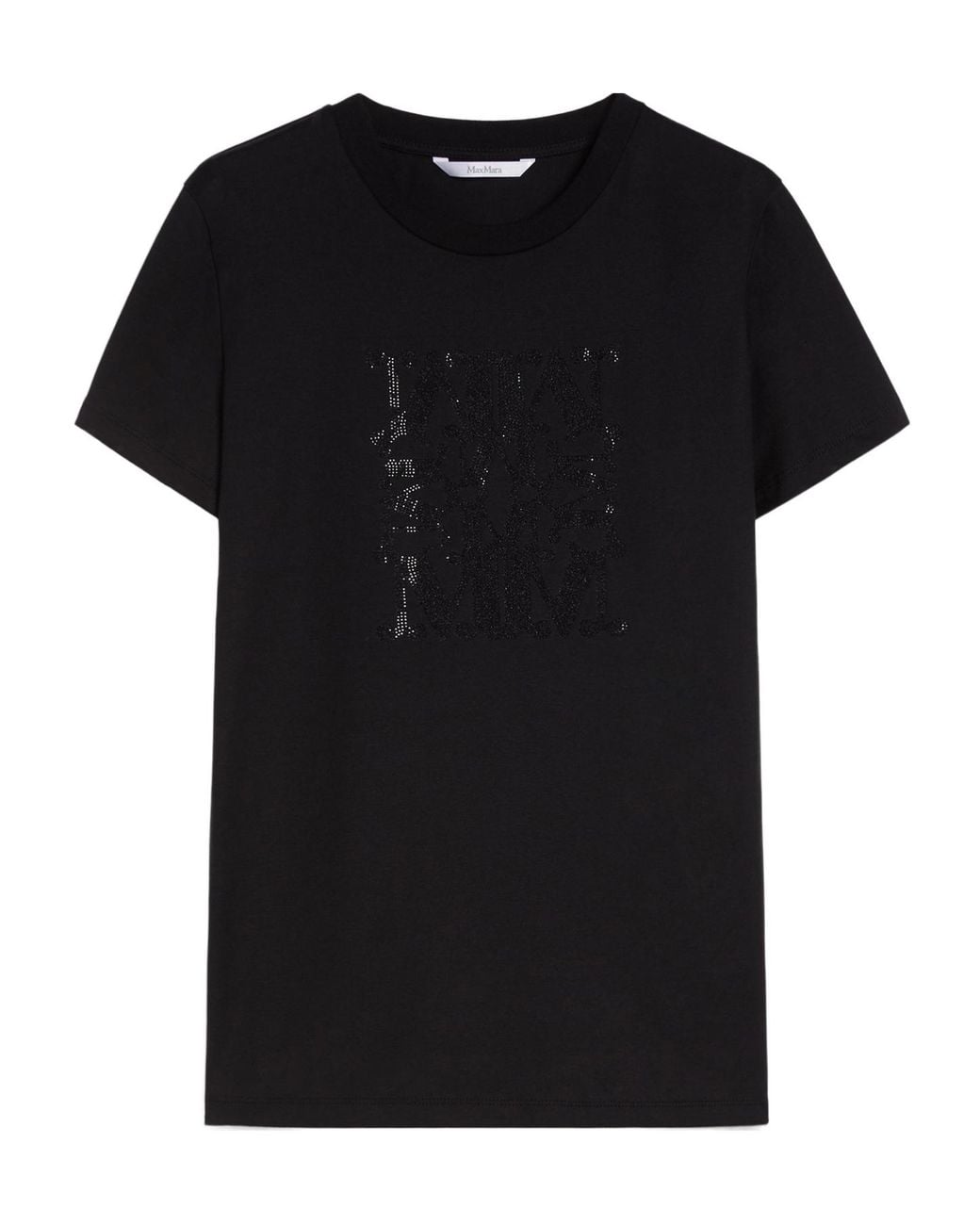 Max Mara Black Giovane Logo Embroidered Crewneck T-Shirt
