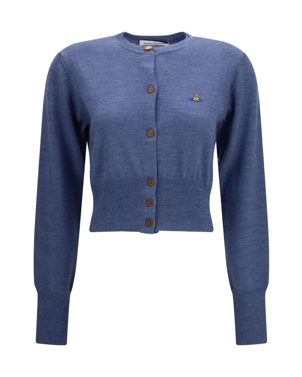 Vivienne Westwood Blue Bea Cropped Button Cardigan