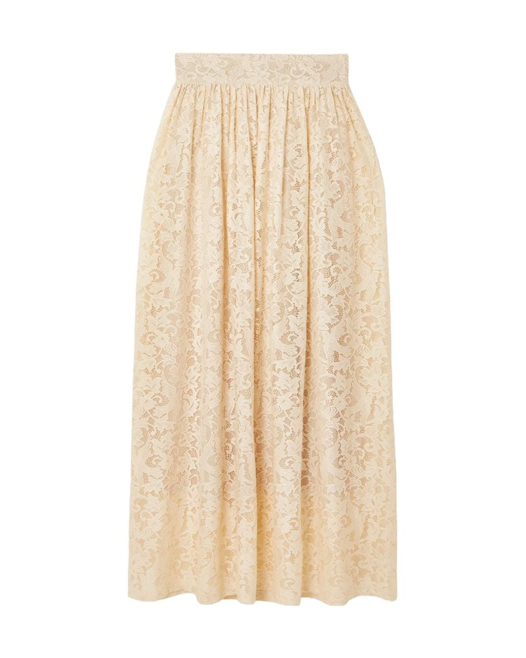 Zimmermann Natural Flower-Lace Maxi Skirt