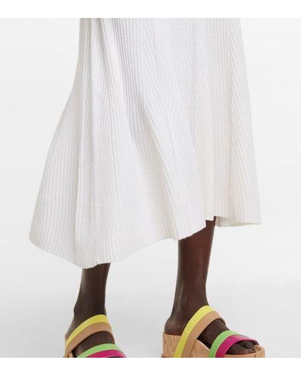 Gabriela Hearst White Meda Silk And Cashmere Midi Skirt