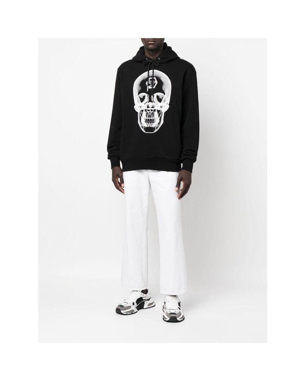 Philipp Plein Black Logo Hoodie for men