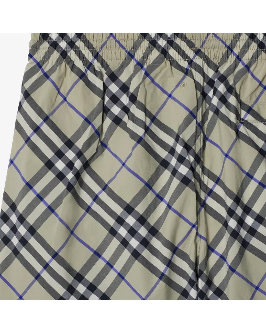 Burberry Gray Checked Drawstring-Waist Swim Shorts for men