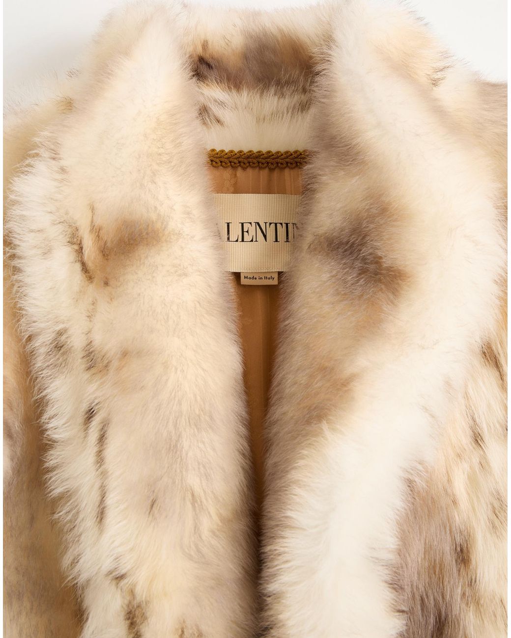 Valentino Natural Hook Closure Long-Sleeved Coat